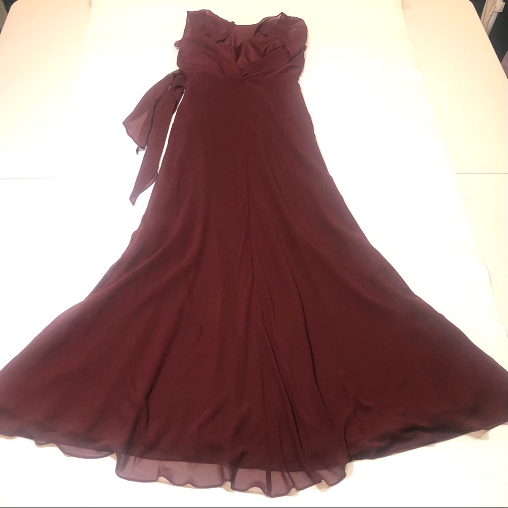 Jenny Yoo Bridemade Merlot chiffon maxi dress - Picture 9 of 13